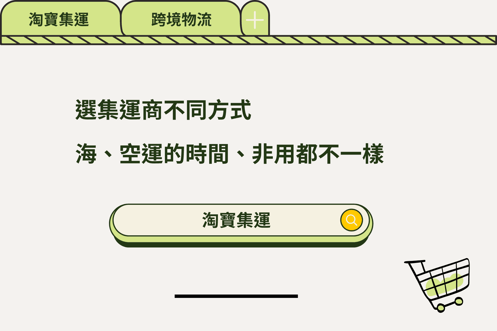 選集運商不同方式，海、空運的時間、非用都不一樣